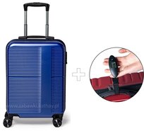 Mała walizka podróżna granat ABS+PC zamek szyfrowy + waga bagażowa Bauerkraft