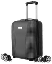 Mała walizka XS na kółkach z rączką tworzywo ABS+ walizka kabinowa do samolotu Peterson, szary
