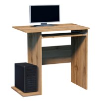Małe biurko komputerowe 80 cm dąb wotan nowoczesne z półkami i wysuwaną półką na klawiaturę, laminowane 16 mm, kompaktowe biurko młodzieżowe do pokoju dziecka, biura, gabinetu lub salonu Meblowy Top