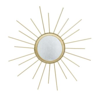 Małe Złote Lustro Dekoracyjne Słońce, Metal H:30Cm - ART-POL