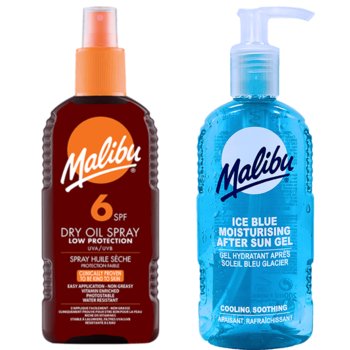 Malibu Olejek Brązujący Do Opalania SPF6 200ml + Żel Po Opalaniu 200ml - Malibu