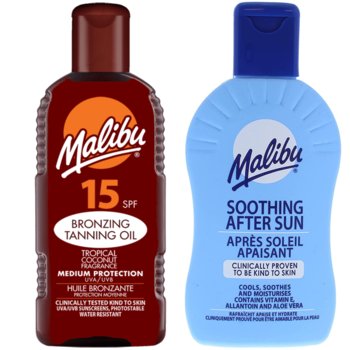 Malibu Olejek Do Opalania SPF15 200ml + Balsam Po Opalaniu 200ml - Malibu