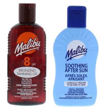 Malibu, Olejek Do Opalania SPF8, 200ml + Balsam Po Opalaniu, 200ml - Malibu