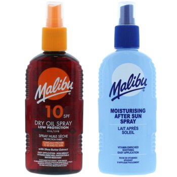 Malibu SPF10 Olejek Brązujący 200ml + Balsam W Sprayu Po Opalaniu 200ml - Malibu