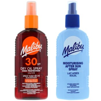 Malibu SPF30 Olejek Brązujący 200ml + Balsam W Sprayu Po Opalaniu 200ml - Malibu
