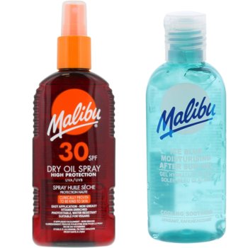 Malibu SPF30 Olejek Brązujący W Sprayu 200ml + Żel Po Opalaniu 100ml - Malibu