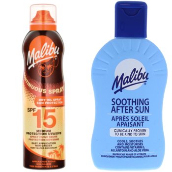 Malibu Suchy Olejek W Aerozolu SPF15 175ml + Balsam Po Opalaniu 200ml - Malibu