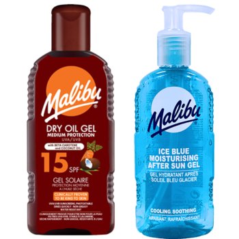 Malibu Suchy Olejek W Żelu SPF15 200ml + Żel Po Opalaniu 200ml - Malibu