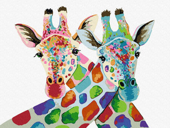 Malowanie po numerach 30x40cm, Kolorowe żyrafy - Twoje Hobby