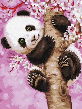 Malowanie po numerach 30x40cm Panda w kwiatach / Twoje Hobby - Twoje Hobby