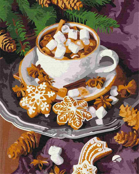 Malowanie po numerach 40x50 Aromatyczne kakao ze śniegiem - Twoje Hobby