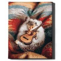 Malowanie po numerach, 40x50 cm - Jeż z gitarą | Oh Art!