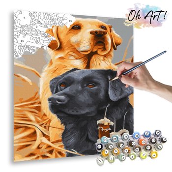 Malowanie Po Numerach, 40x50 Cm - Para Labradorów / Oh-art - Oh Art!