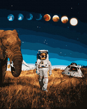 Malowanie po numerach 40x50cm Astronauta w towarzystwie słonia / Twoje Hobby - Twoje Hobby