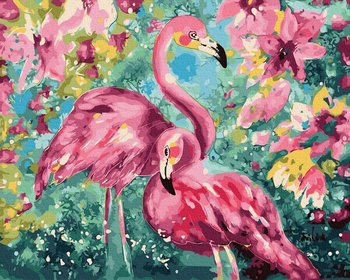 Malowanie po Numerach 40x50cm Bez Ramy Flamingi W Kolorach - Twoje Hobby