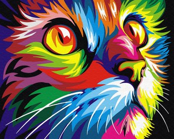 Malowanie po Numerach 40x50cm Bez Ramy Tęczowy Kot - Twoje Hobby