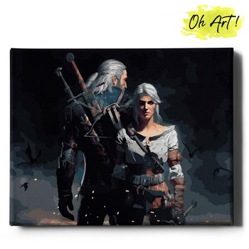Malowanie Po Numerach 40x50cm Filmy – Kreatywne Obrazy do Malowania po numerach z Rama Wiedźmin Heralt i Ciri – Oh Art! - Oh Art!