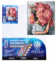 Malowanie po numerach 40x50cm, W piwoniach, ARTEA ASTRA