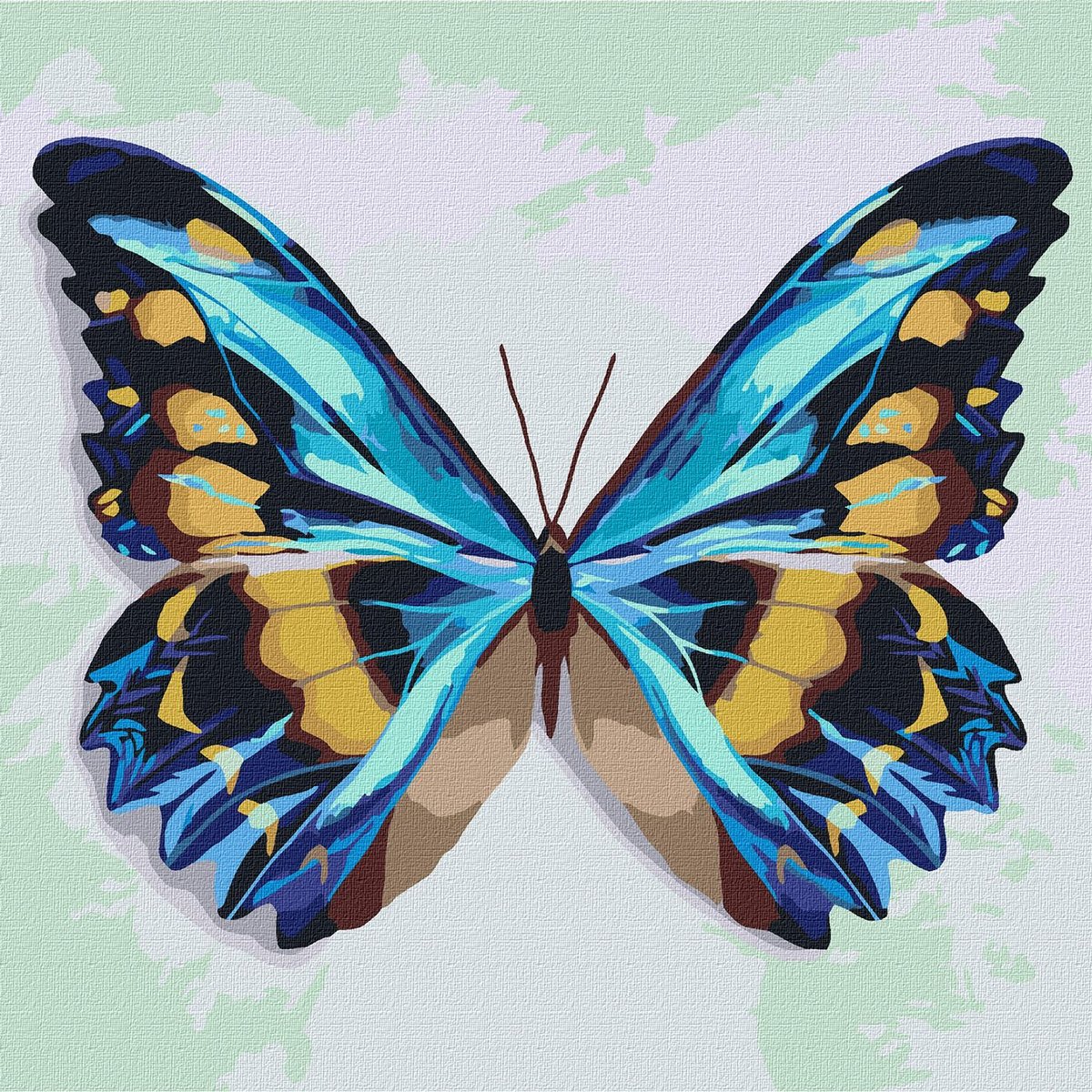 Фото - Малювання Ideyka Malowanie po numerach. 'Błękitny motyl' 25х25cm 