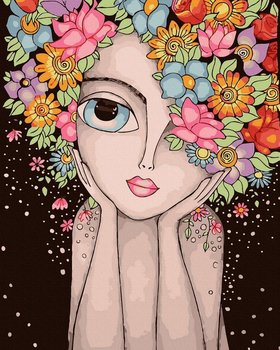 Malowanie po numerach czarne płótno - Dziewczyna.. - Inna marka