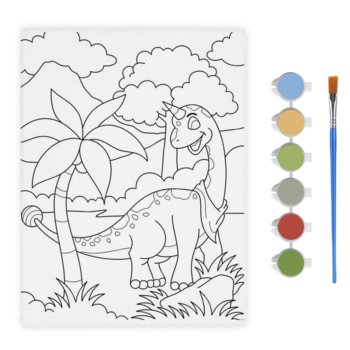 Malowanie Po Numerach Dla Dzieci Obrazek Do Malowania Kolorowanka Dinozaur 30X40Cm - Artmaker