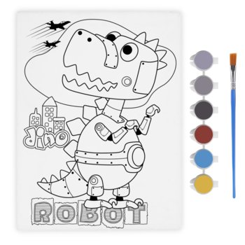 Malowanie Po Numerach Dla Dzieci Obrazek Do Malowania Kolorowanka Robot - Artmaker