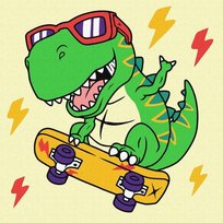 Malowanie po numerach - Fajny dinozaur Kids