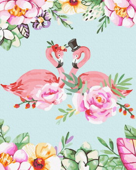 Malowanie po numerach Flamingi w sztuce florystycznej - ArtiFly