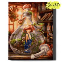 Malowanie Po Numerach z Ramą 40x50 cm Chłopiec Muchomor – Obraz do Malowania po numerach Dla Dzieci Oh Art!