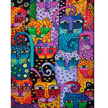 MALOWANIE PO NUMERACH Z RAMĄ Obrazy do malowania - Kolorowe Koty 40x50 cm - nerd hunters