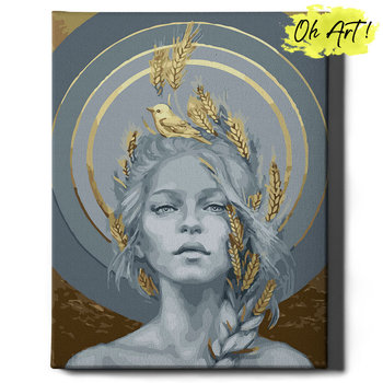 Malowanie Po Numerach ze złotą błyszczącą farbą 40x50 cm / Złoto we włosach / obraz na ramie / Oh Art! - Oh Art!