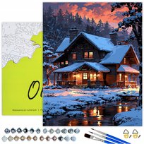 MALOWANIE PO NUMERACH Zima Obrazy Do Malowania po numerach z ramą Oh Art!