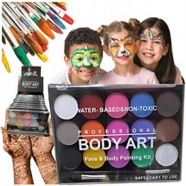Malowidła Do TWARZY CIAŁA Body ART 15 KOLORÓW Farba Do Malowania Dzieci