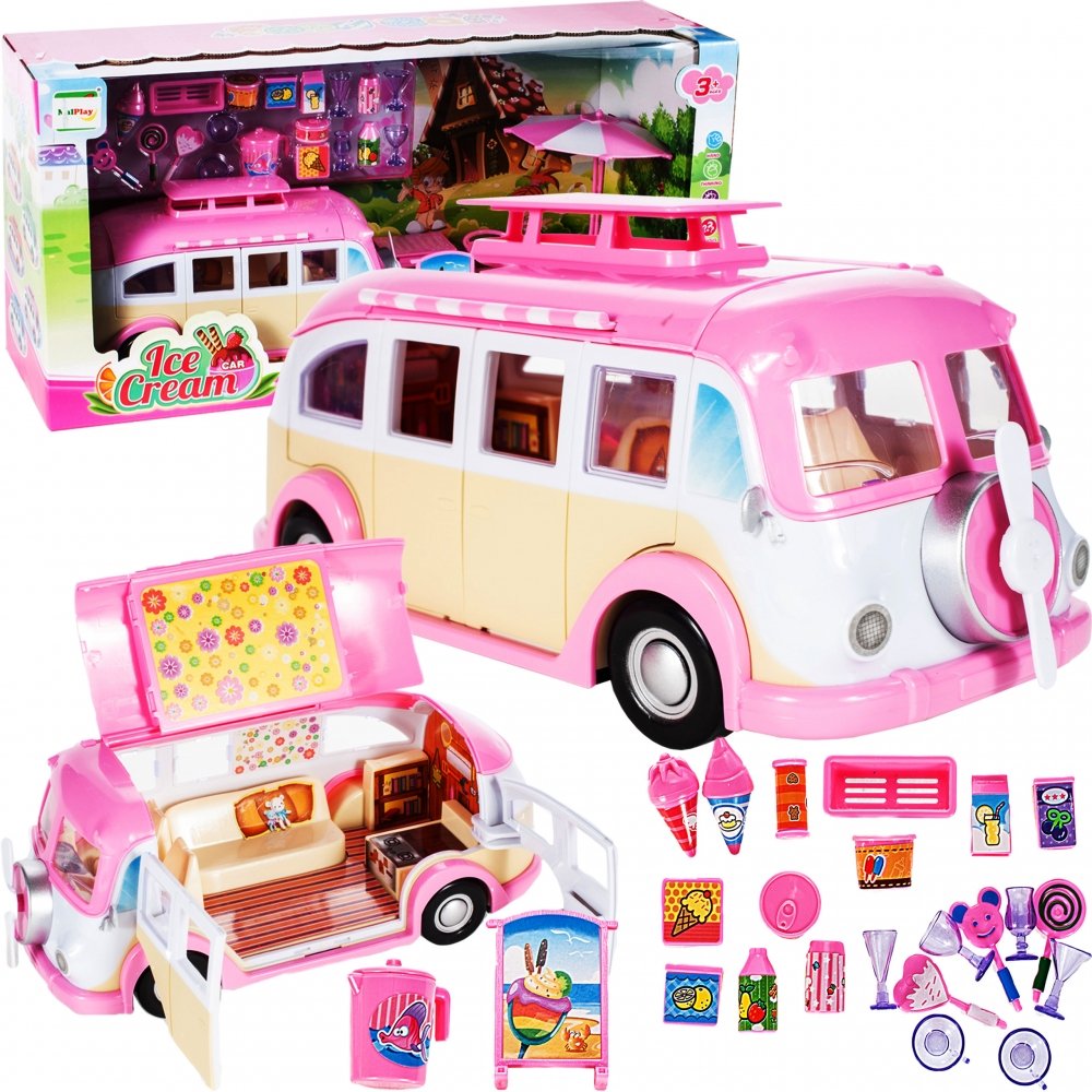 MalPlay Malplay , Kamper Lodziarnia Auto Dla Lalek Samochód