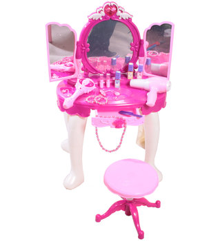 MalPlay, Toaletka dla dziewczynki z  lustrem i wejściem MP3, 72x45x31 cm - LandToys
