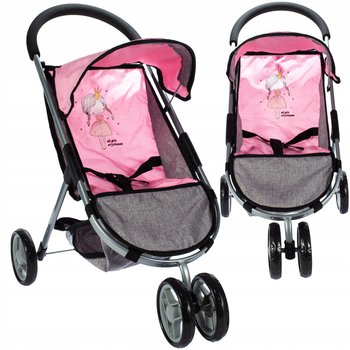 MalPlay, wózek dla lalek spacerówka księżniczka różowa - MalPlay