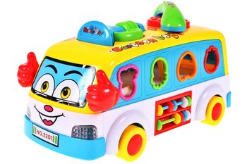 MalPlay, zabawka interaktywna Autobus z telefonem i klockami - MalPlay