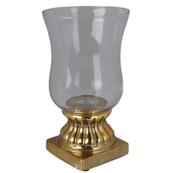 Mały, ceramiczny świecznik ze szklaną górą Kasti 19 cm - Duwen