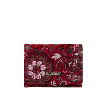 Mały czerwony portfel damski BajuBaj z kolorowej skóry naturalnej – styl i funkcjonalność PD2001Cs167 RFID - BajuBaj