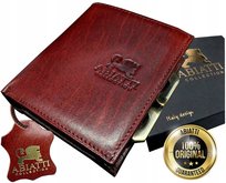 Mały Ekskluzywny Skórzany Portfel Damski Abiatti Portmonetka Na Bigiel Brąz