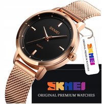 Mały Elegancki Zegarek Damski Skmei Wskazówkowy Bransoleta 304 Złoty
