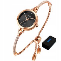 Mały Elegancki Zegarek Damski Skmei Złoty Cyrkonie