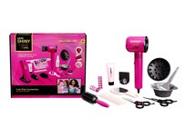 Mały fryzjer, zabawa w salon fryzjerski, wszystkie potrzebne akcesoria do salonu, suszarka z wiatraczkiem nadaje realizmu