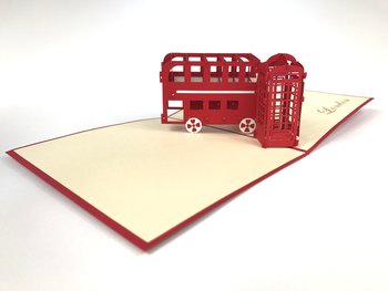 Mały Piętrowy Bus, Londyn, Kartka 3d Pamiątka - GrandGift