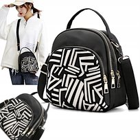 Mały plecak damski torebka na ramię 2w1 czarny plecaczek miejski szkolny