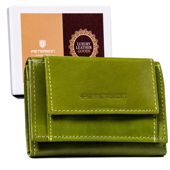 Mały, skórzany portfel damski z systemem RFID Protect — Peterson - Peterson