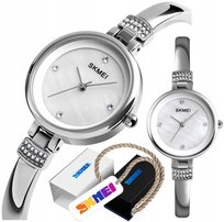 Mały Srebrny Zegarek Damski Na Bransolecie Premium Elegancki Oryginał Skmei