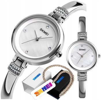 Mały Srebrny Zegarek Damski Na Bransolecie Premium Elegancki Oryginał Skmei - SKMEI