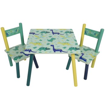 Mały stolik + 2 krzesełka dla dzieci dinozaur 50x50x42 cm - sarcia.eu