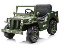 Mamido Dziecięcy Wojskowy Jeep Willys Na Akumulator 12V7Ah Jasno Zielony